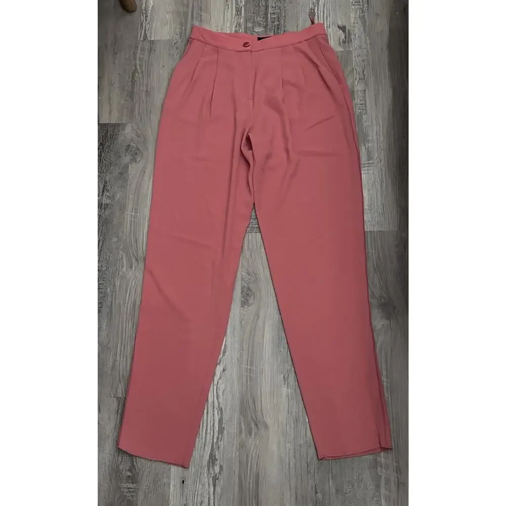 Emporio Armani Dress Pants Women’s Size 6 Straight Pockets Trousers Salmon Pink - Picture 2 of 7